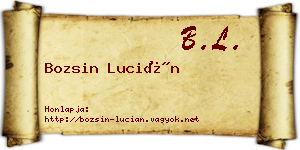 Bozsin Lucián névjegykártya